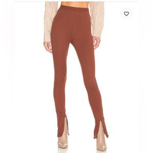 Lovers + Friends front split sweat pant in dark brown 🤎